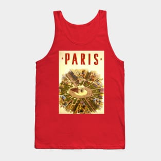 Vintage Travel Poster, Arc de Triomphe in Paris Tank Top